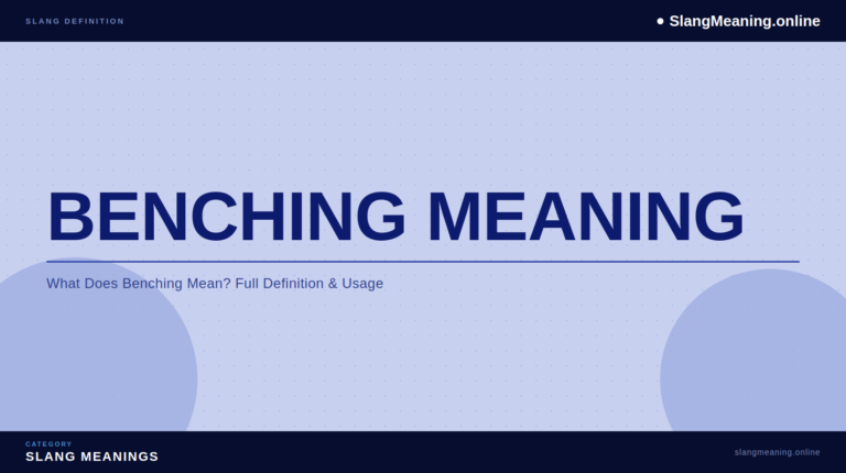 benching-meaning